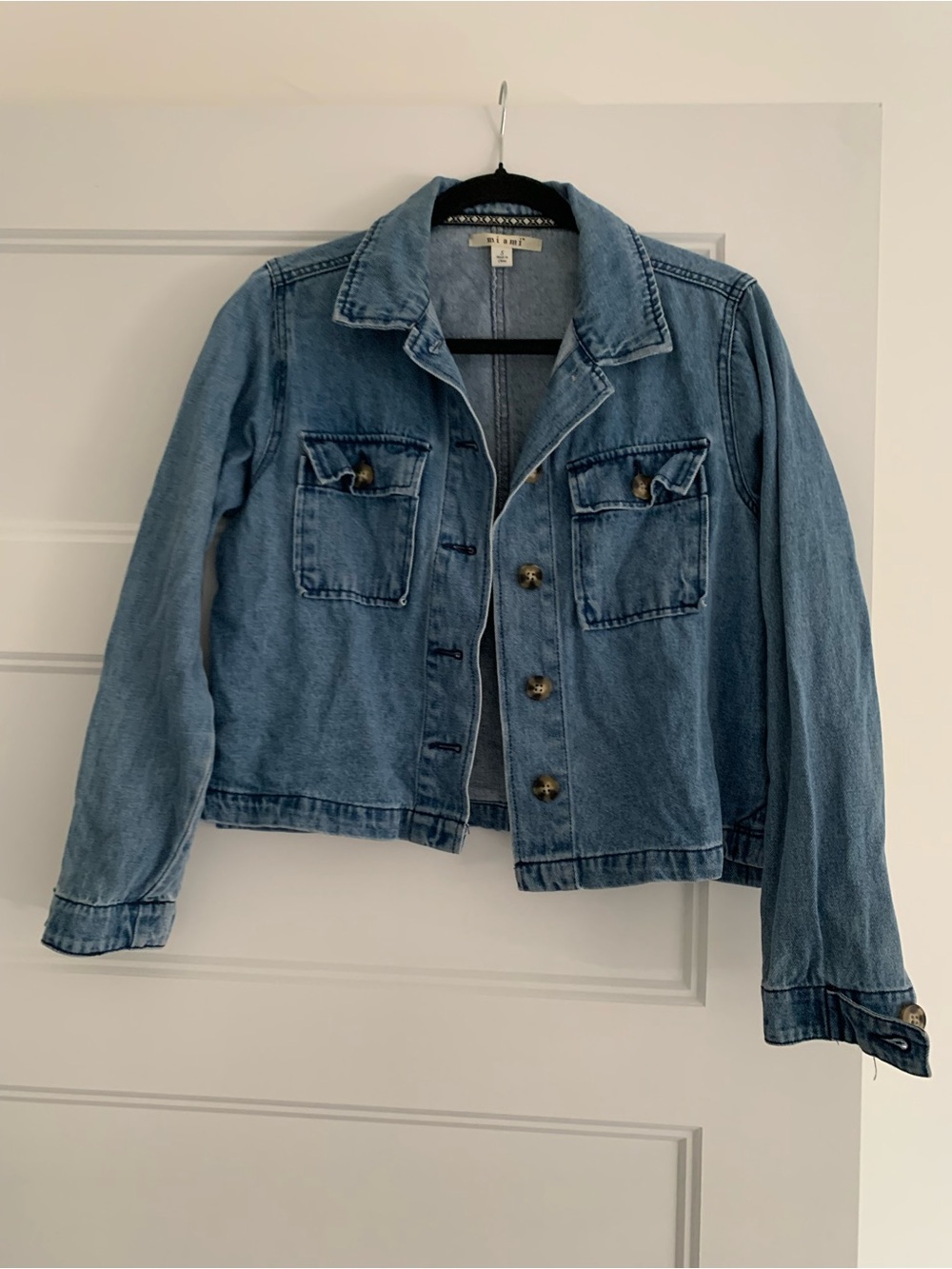 miami Light Blue Denim Jacket with Chest Pockets Size Small
